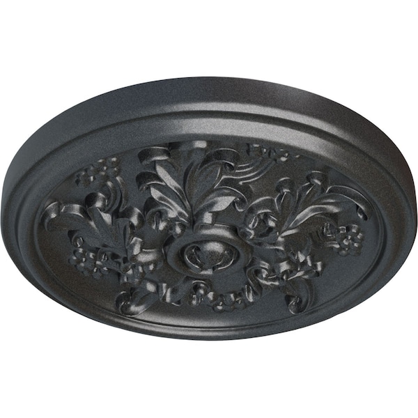Katheryn Ceiling Medallion (Fits Canopies Up To 2 1/8), Hand-Painted Pewter, 14 1/2OD X 2 3/4P